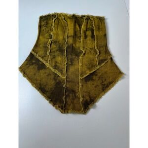 PRETTYLITTLETHING Tan Washed Twill Raw Edge Bandeau Top Corset  NWT Wonen's Sz 8